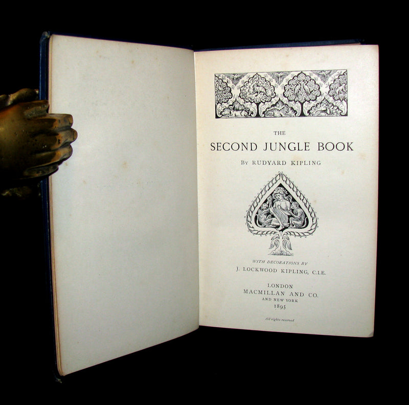 1895 Rare Book - The Second Jungle Book by Rudyard Kipling- First Edition, 2nd Printing.