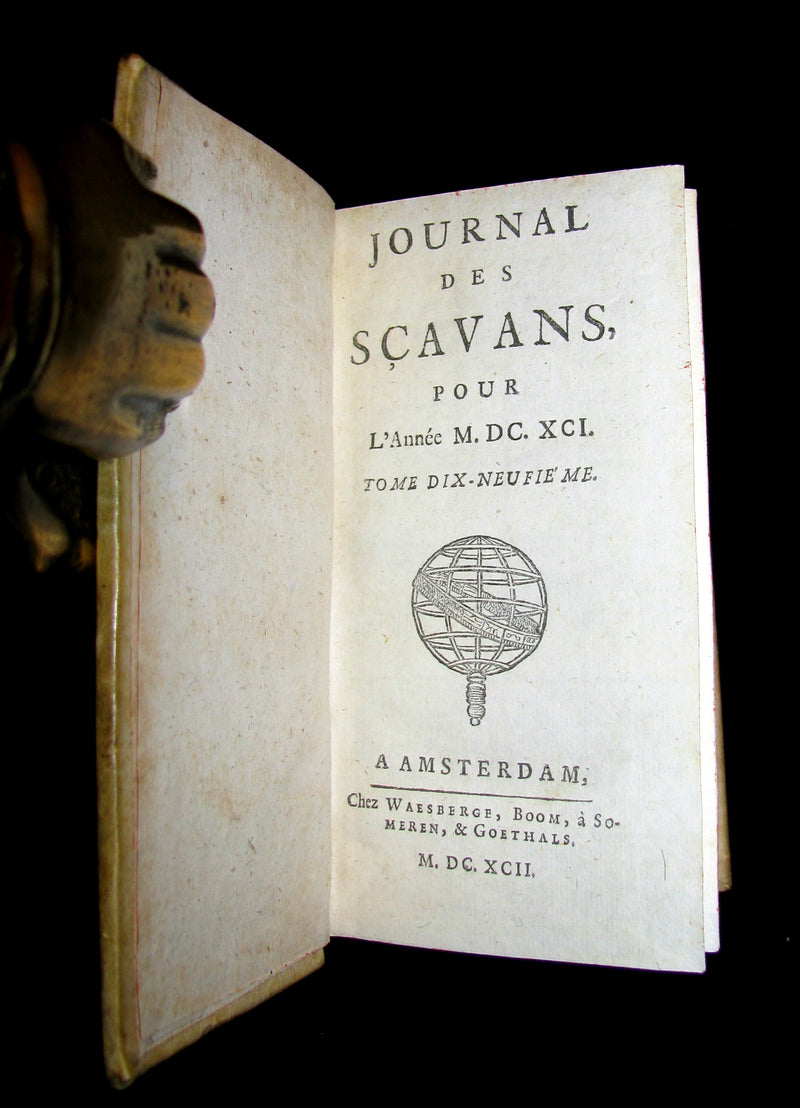 1692 Rare French Book - Scientists' Journal for year 1691 - Including Discoveries in Jupiter