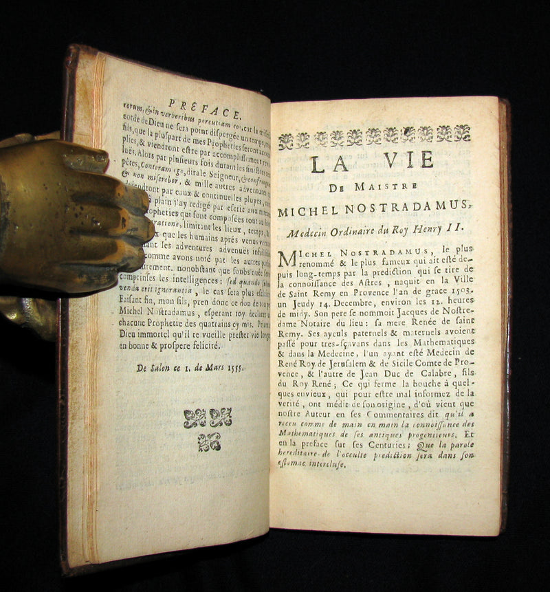 1667 Scarce French Book ~ NOSTRADAMUS Prophecies ~ Les Vrayes Centuries et Propheties.