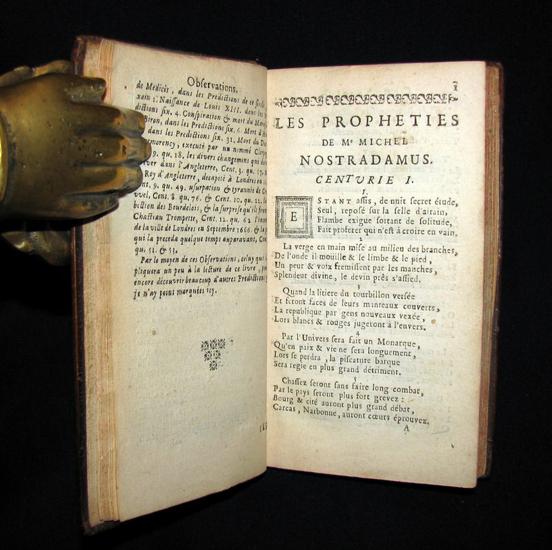 1667 Scarce French Book ~ NOSTRADAMUS Prophecies ~ Les Vrayes Centuries et Propheties.