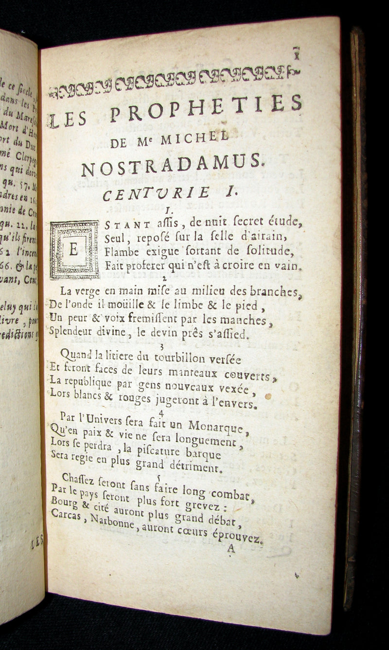 1667 Scarce French Book ~ NOSTRADAMUS Prophecies ~ Les Vrayes Centuries et Propheties.