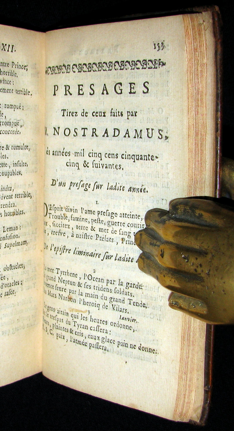 1667 Scarce French Book ~ NOSTRADAMUS Prophecies ~ Les Vrayes Centuries et Propheties.