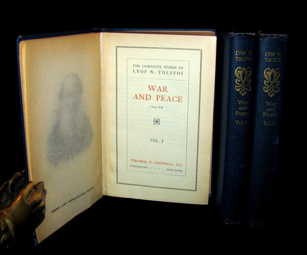 1926 Rare Book set - WAR and PEACE by Count Lev Nikolayevich Tolstoy. Illustrated.