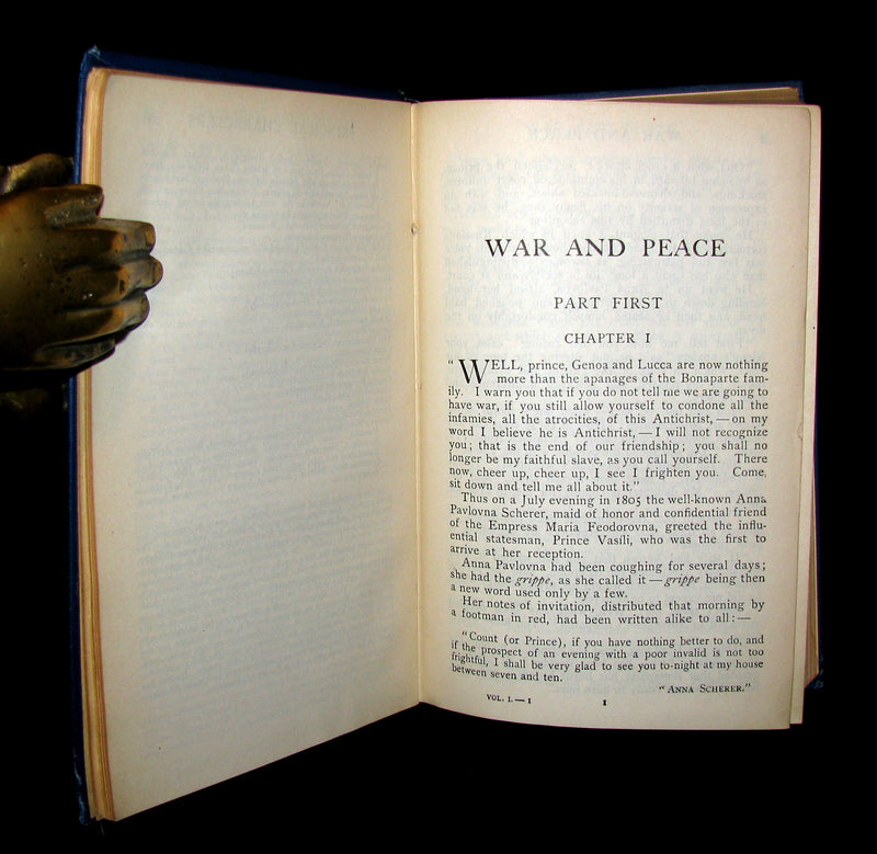 1926 Rare Book set - WAR and PEACE by Count Lev Nikolayevich Tolstoy. Illustrated.