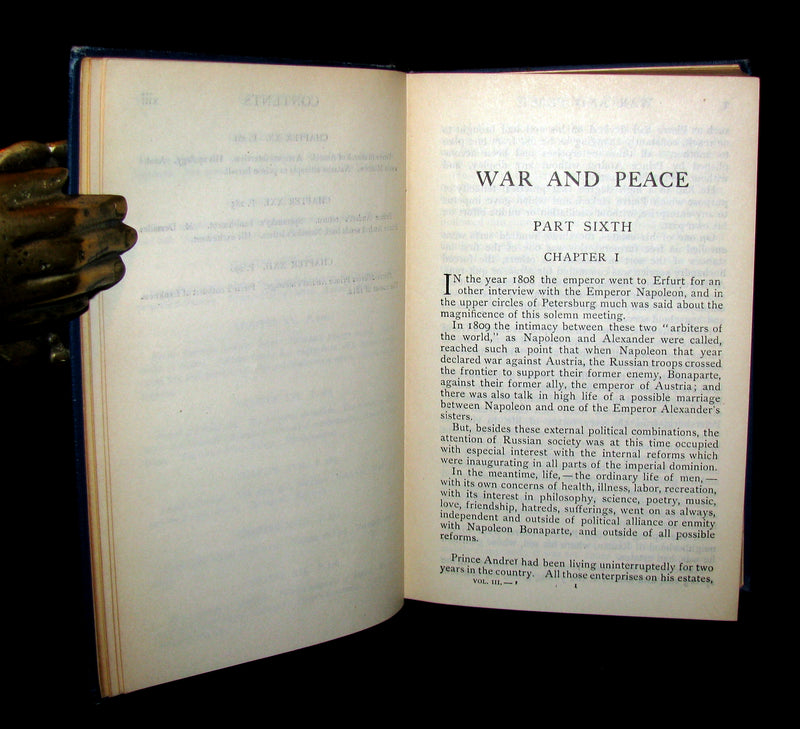 1926 Rare Book set - WAR and PEACE by Count Lev Nikolayevich Tolstoy. Illustrated.