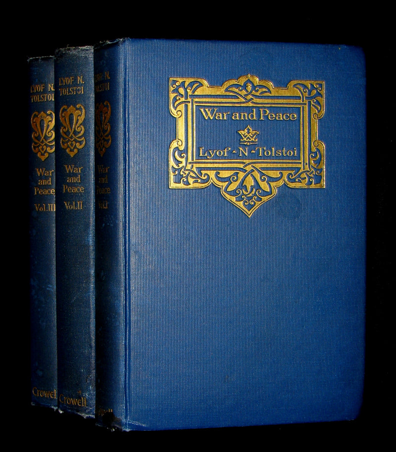 1926 Rare Book set - WAR and PEACE by Count Lev Nikolayevich Tolstoy. Illustrated.