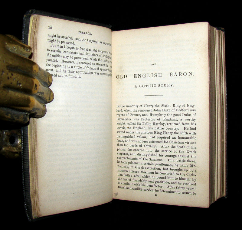 1839 Rare Gothic Book - The Castle of Otranto, (Bound with) The Old English Baron
