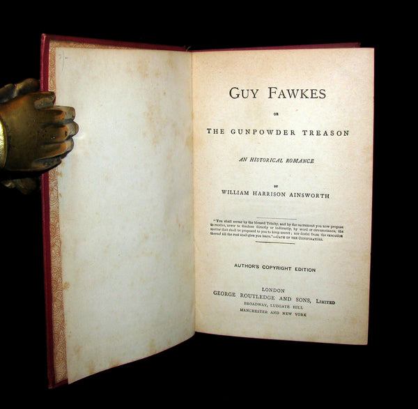 1841 Rare Book - Guy Fawkes, or the Gunpowder Treason by William Harrison Ainsworth