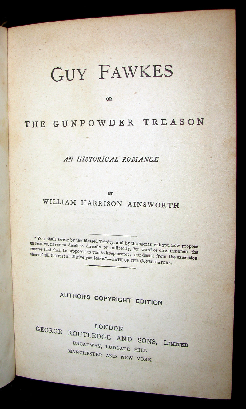 1841 Rare Book - Guy Fawkes, or the Gunpowder Treason by William Harrison Ainsworth
