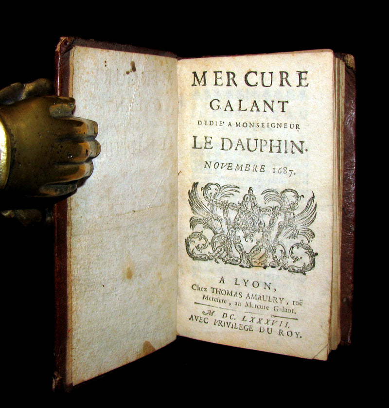1687 Scarce French Book - Mercure Galant with Folding CASTLE NUOVO illustration