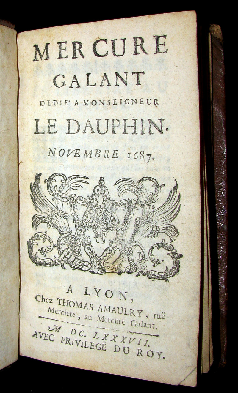 1687 Scarce French Book - Mercure Galant with Folding CASTLE NUOVO illustration