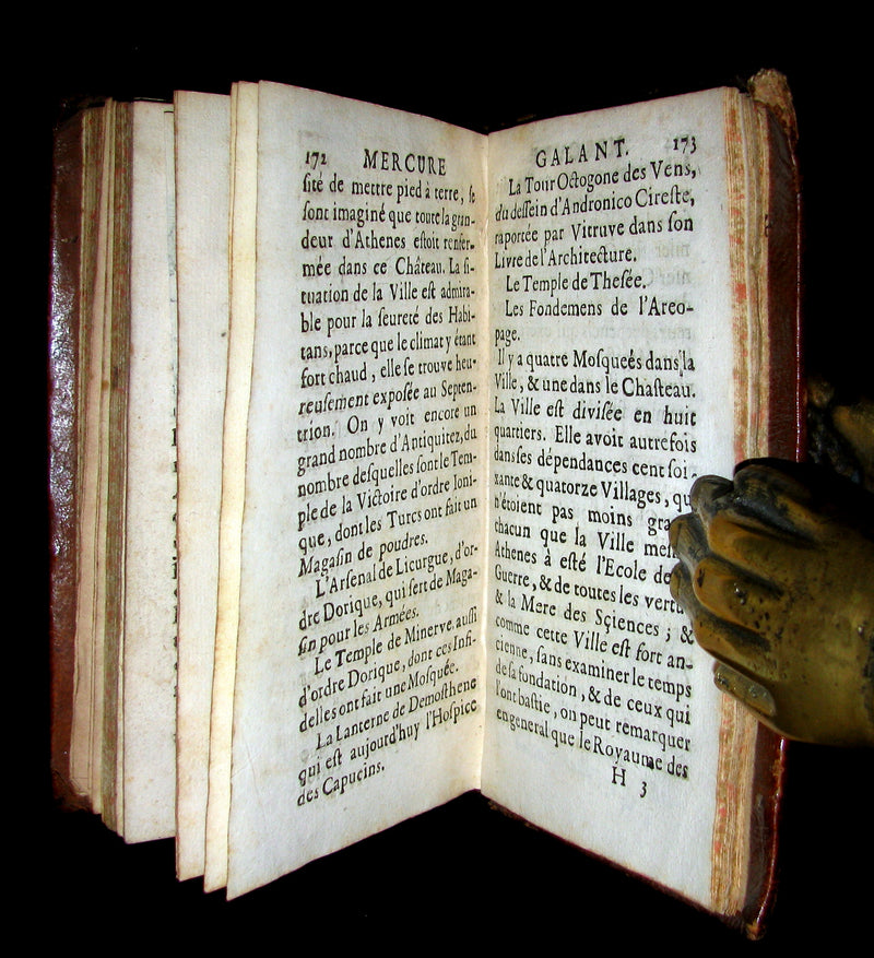 1687 Scarce French Book - Mercure Galant with Folding CASTLE NUOVO illustration