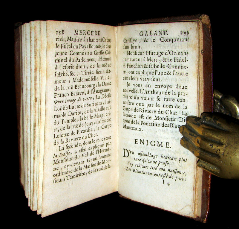 1687 Scarce French Book - Mercure Galant with Folding CASTLE NUOVO illustration