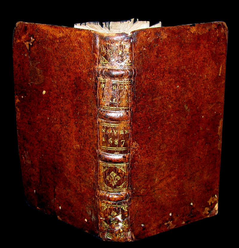 1687 Scarce French Book - Mercure Galant with Folding CASTLE NUOVO illustration