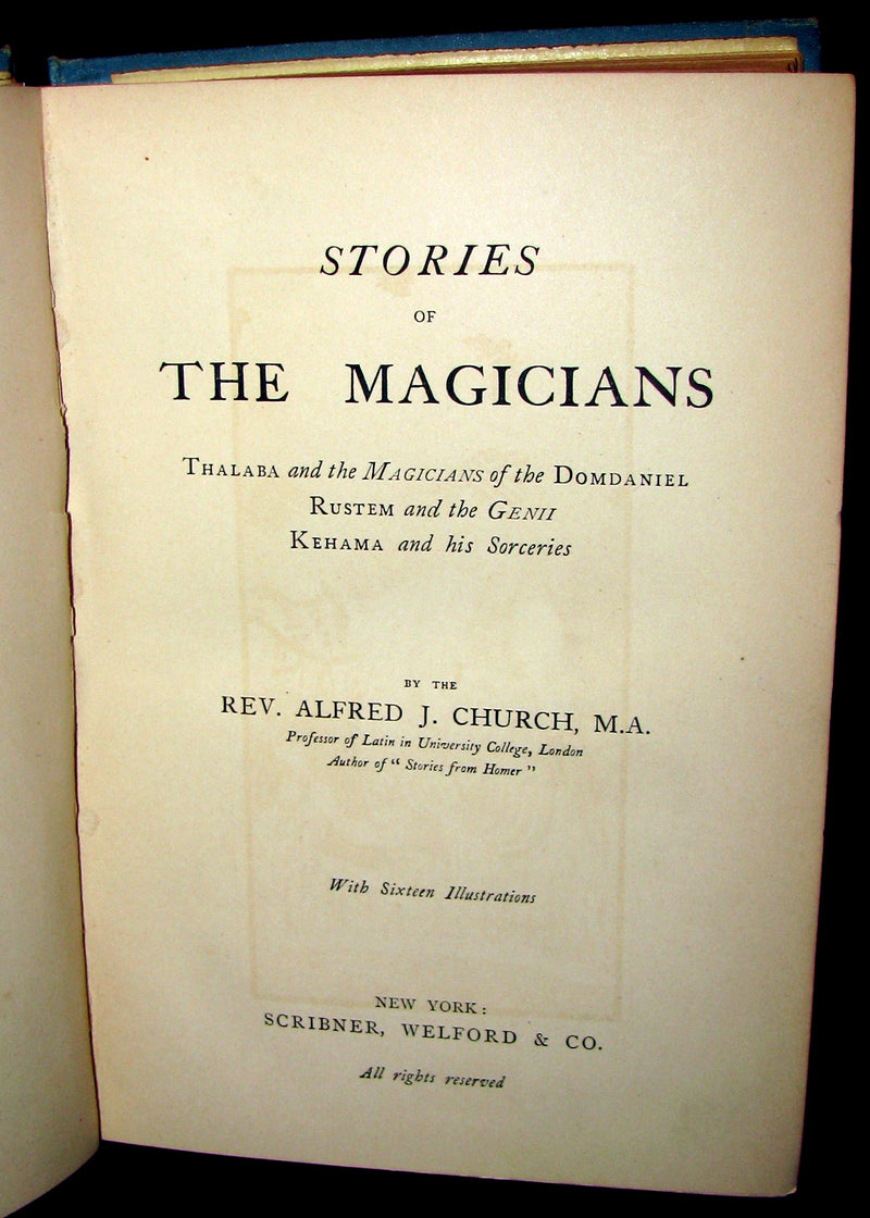 1887 Scarce Book - Stories of The Magicians by Alfred Church. Illustrated.