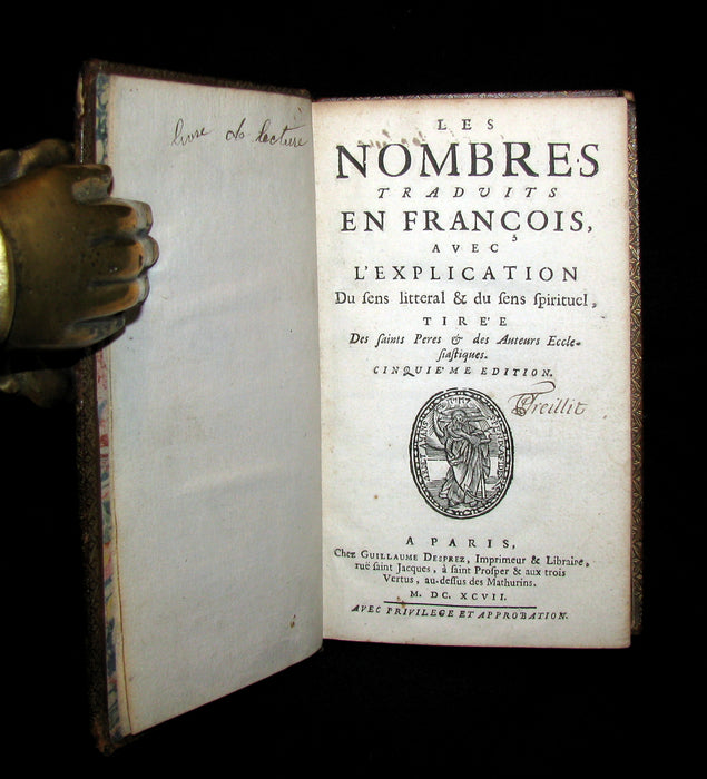 1697 Rare Latin French Bible - The Book of Numbers - Les Nombres by Le Maistre de Sacy