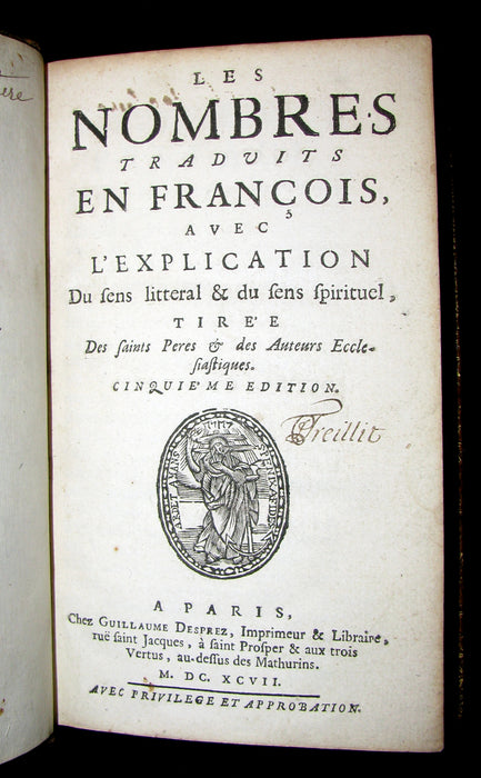 1697 Rare Latin French Bible - The Book of Numbers - Les Nombres by Le Maistre de Sacy