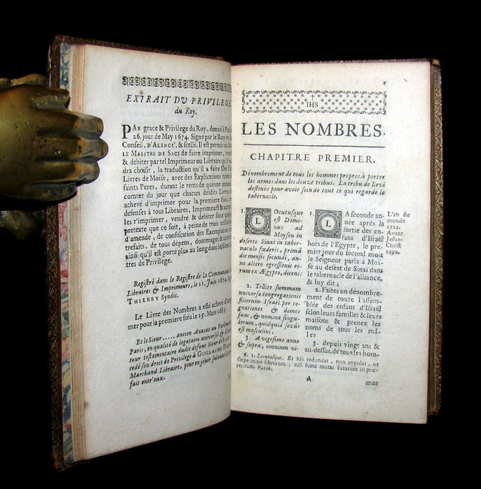 1697 Rare Latin French Bible - The Book of Numbers - Les Nombres by Le Maistre de Sacy