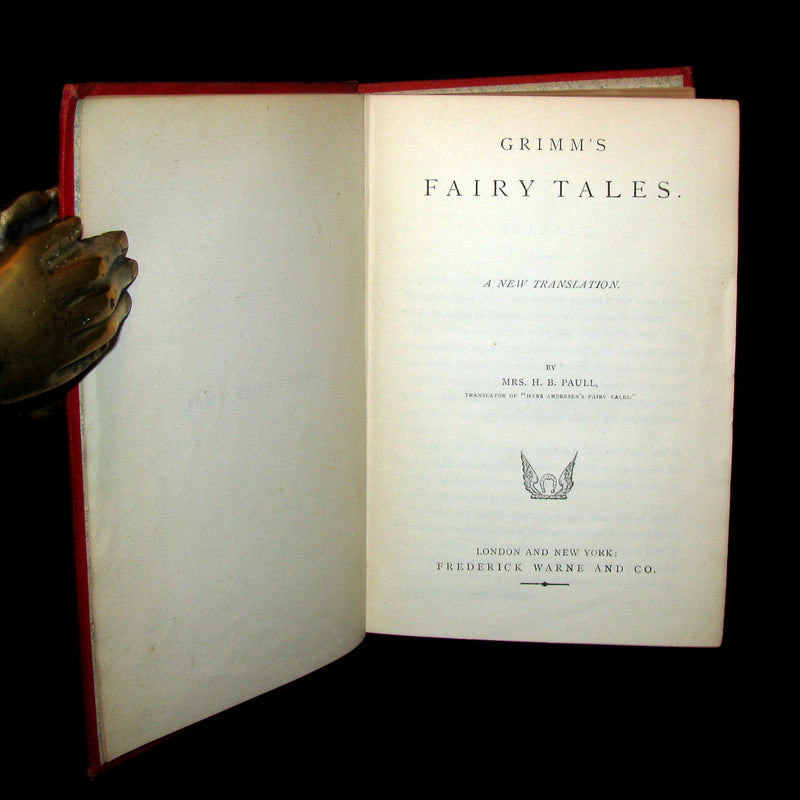 1890 Scarce Victorian Book ~ Grimm's Fairy Tales Illustrated