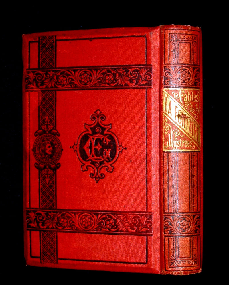 1890 Rare COLOR illustrated French Book ~ FABLES de LA FONTAINE