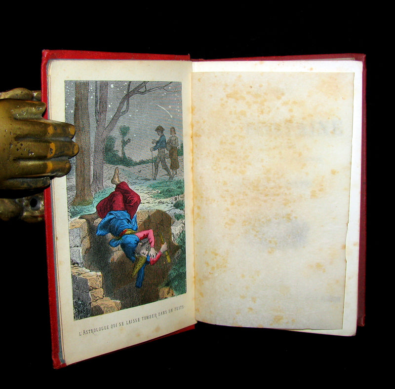 1890 Rare COLOR illustrated French Book ~ FABLES de LA FONTAINE