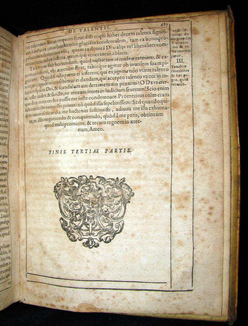 1636 Rare Latin Vellum Book set - Meditations of the Venerable Father Ludovico Da Ponte