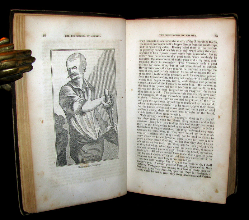 1856 Scarce Book - Exquemelin -The History Of The Buccaneers Of America. Illustrated.