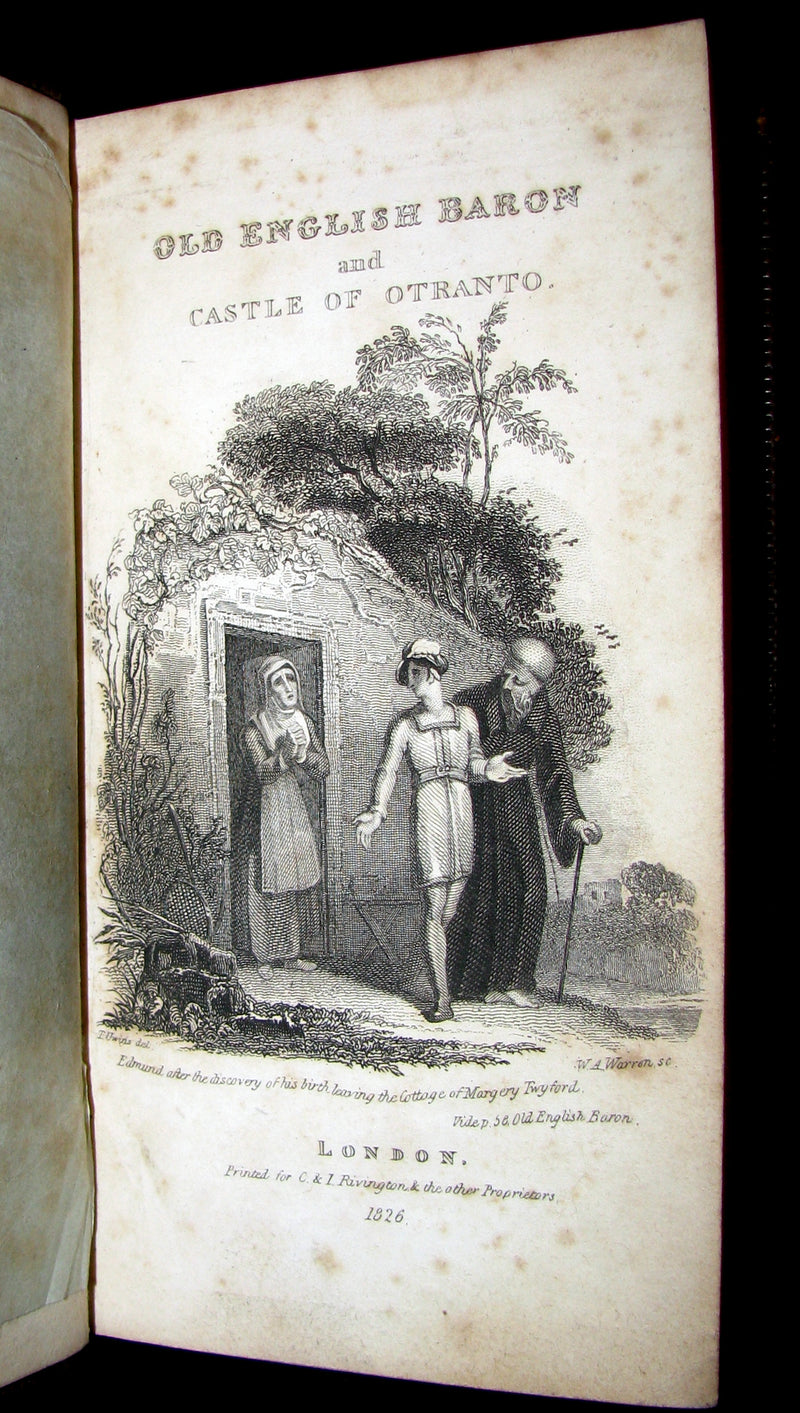 1826 Rare Gothic Book - The Castle of Otranto, (Bound with) The Old English Baron