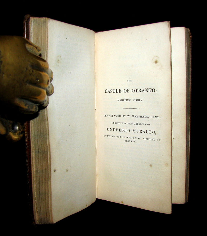 1826 Rare Gothic Book - The Castle of Otranto, (Bound with) The Old English Baron
