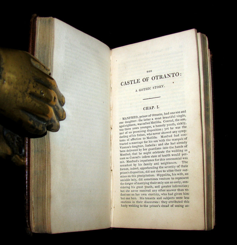 1826 Rare Gothic Book - The Castle of Otranto, (Bound with) The Old English Baron