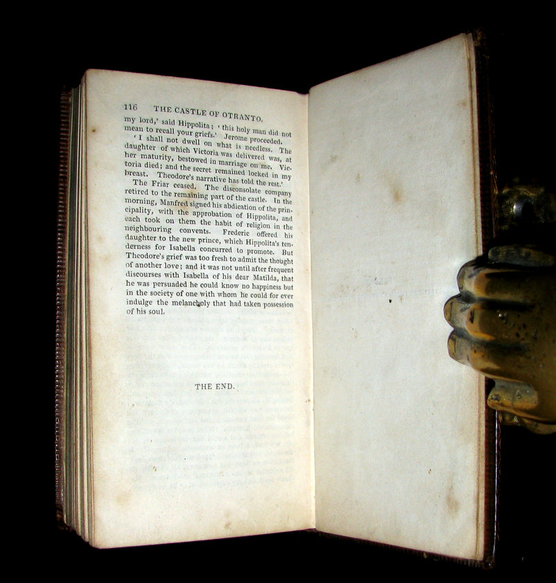 1826 Rare Gothic Book - The Castle of Otranto, (Bound with) The Old English Baron