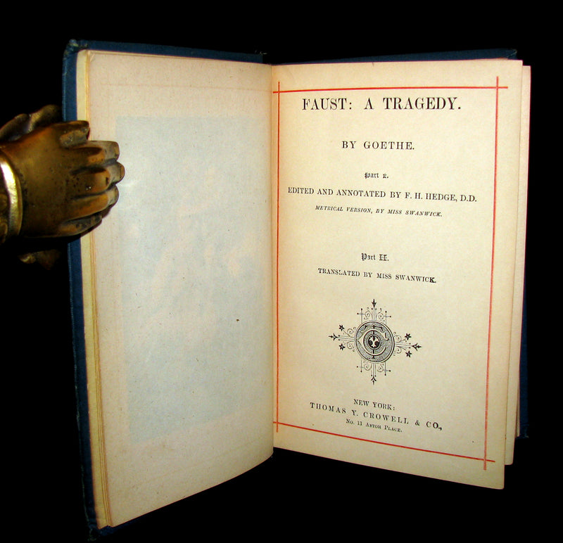 1890 Rare Victorian Book -   FAUST - A Tragedy by Goethe, Illustrated.
