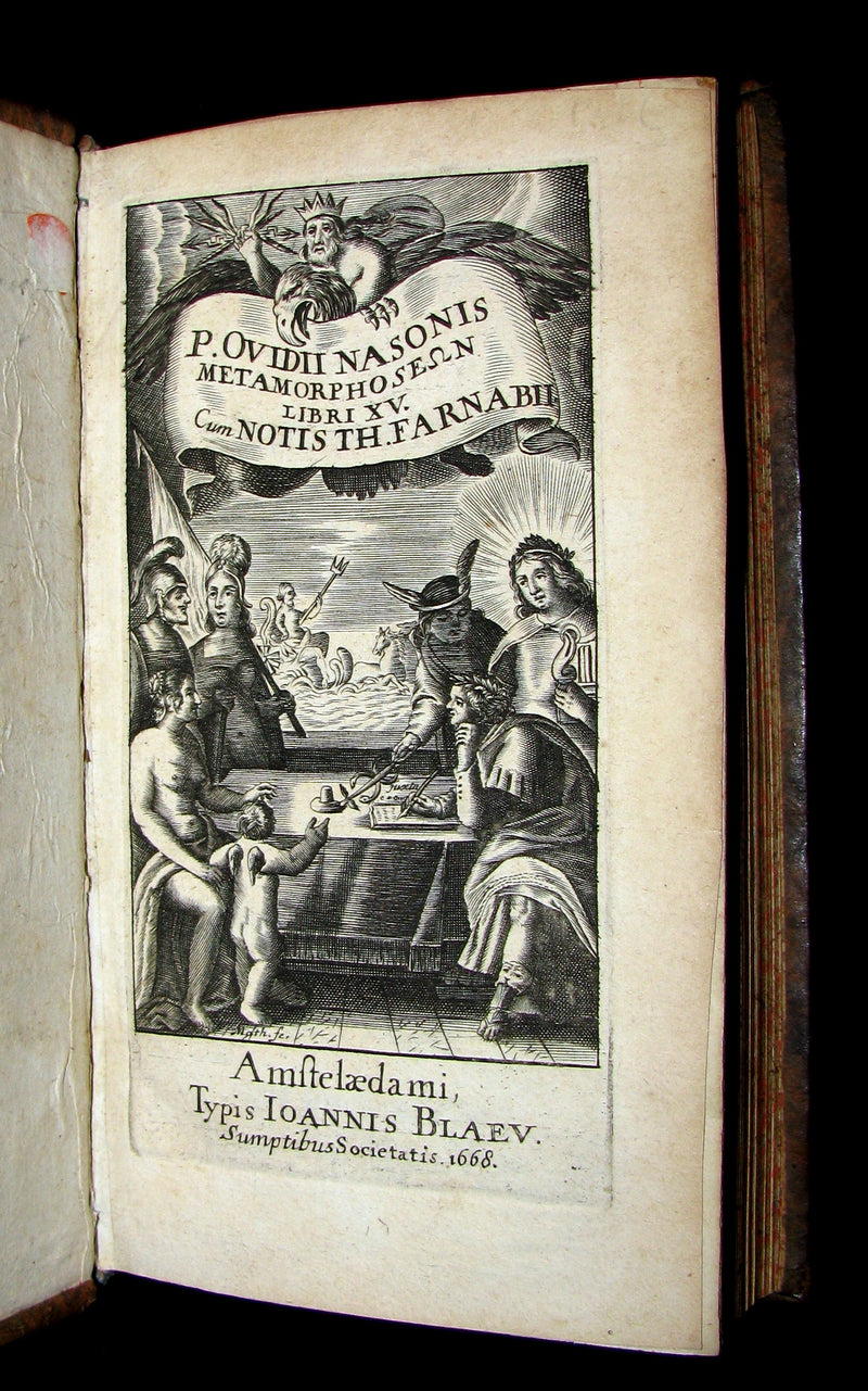 1668 Rare Latin Book - OVID Metamorphoses - Metamorphoseon libri XV. cum notis Th. Farnabii