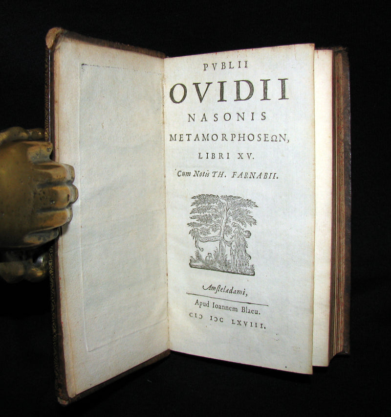 1668 Rare Latin Book - OVID Metamorphoses - Metamorphoseon libri XV. cum notis Th. Farnabii