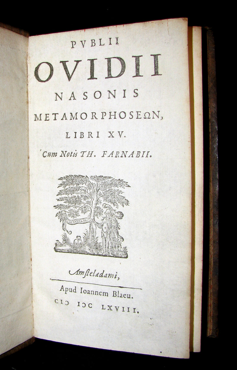 1668 Rare Latin Book - OVID Metamorphoses - Metamorphoseon libri XV. cum notis Th. Farnabii
