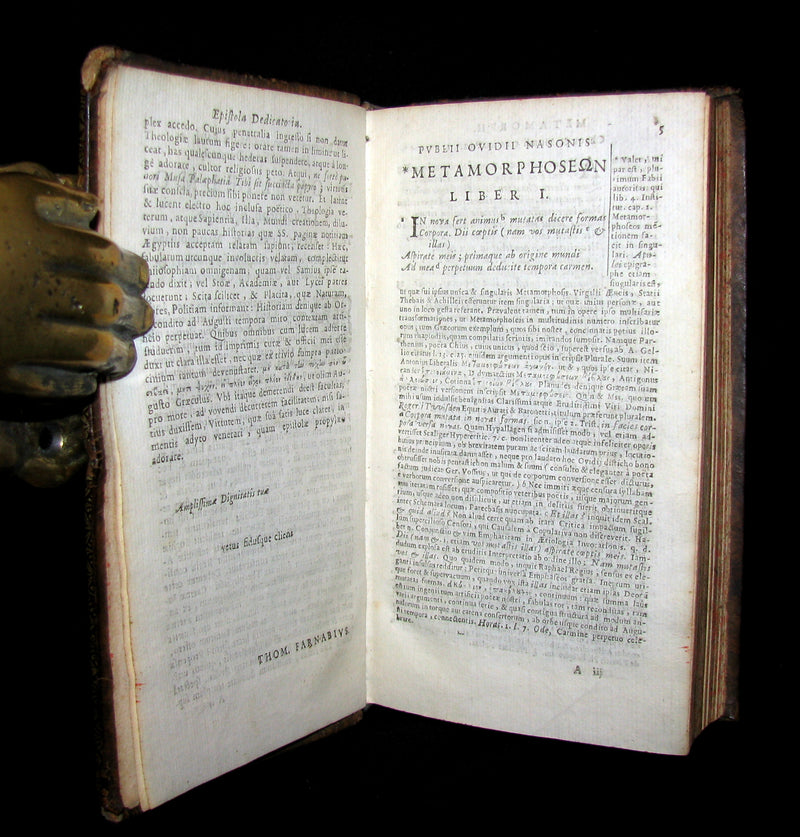 1668 Rare Latin Book - OVID Metamorphoses - Metamorphoseon libri XV. cum notis Th. Farnabii