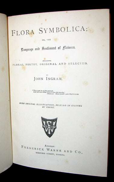 1869 Rare Floriography Book ~ FLORA SYMBOLICA or The language and sentiment of flowers.