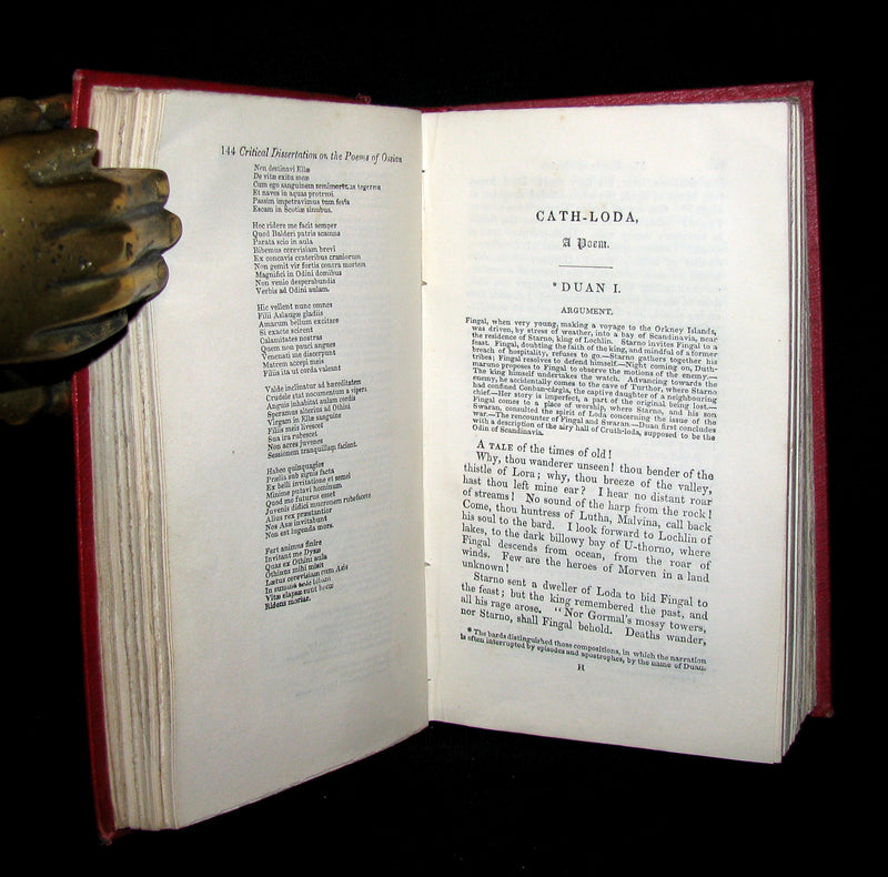 1847 Rare Victorian Book - The POEMS of OSSIAN by James Macpherson & dissertation of the Era.