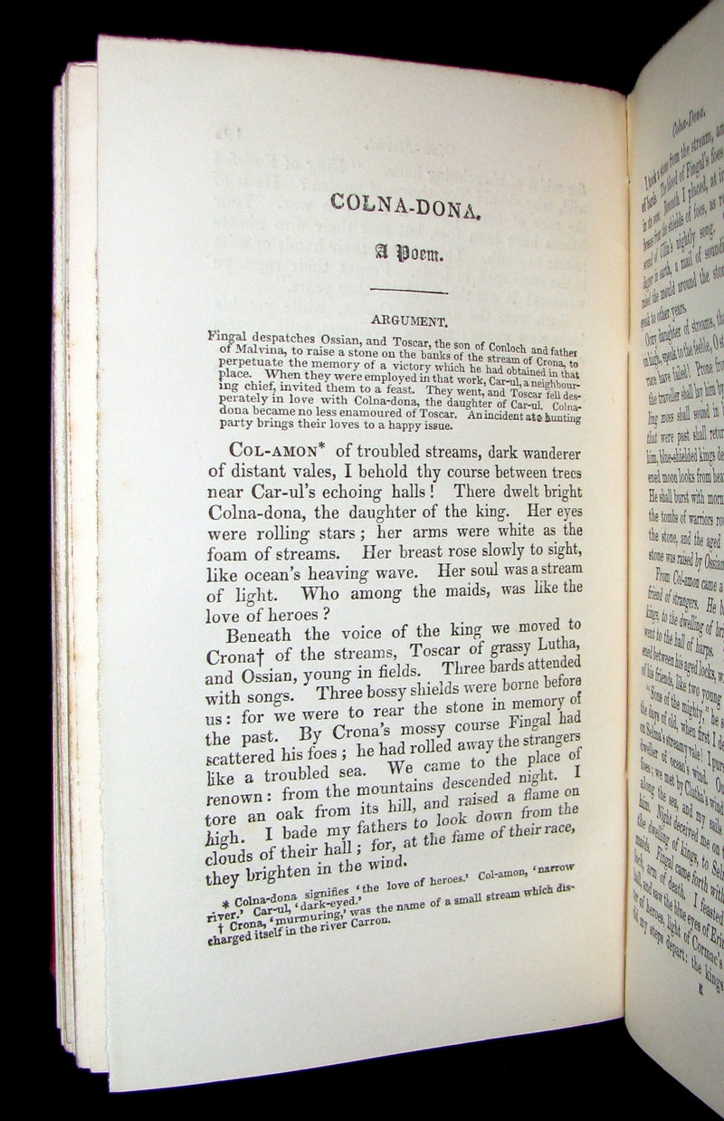 1847 Rare Victorian Book - The POEMS of OSSIAN by James Macpherson & dissertation of the Era.