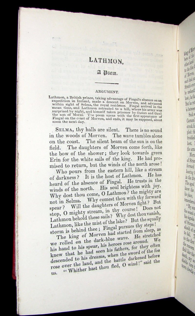 1847 Rare Victorian Book - The POEMS of OSSIAN by James Macpherson & dissertation of the Era.