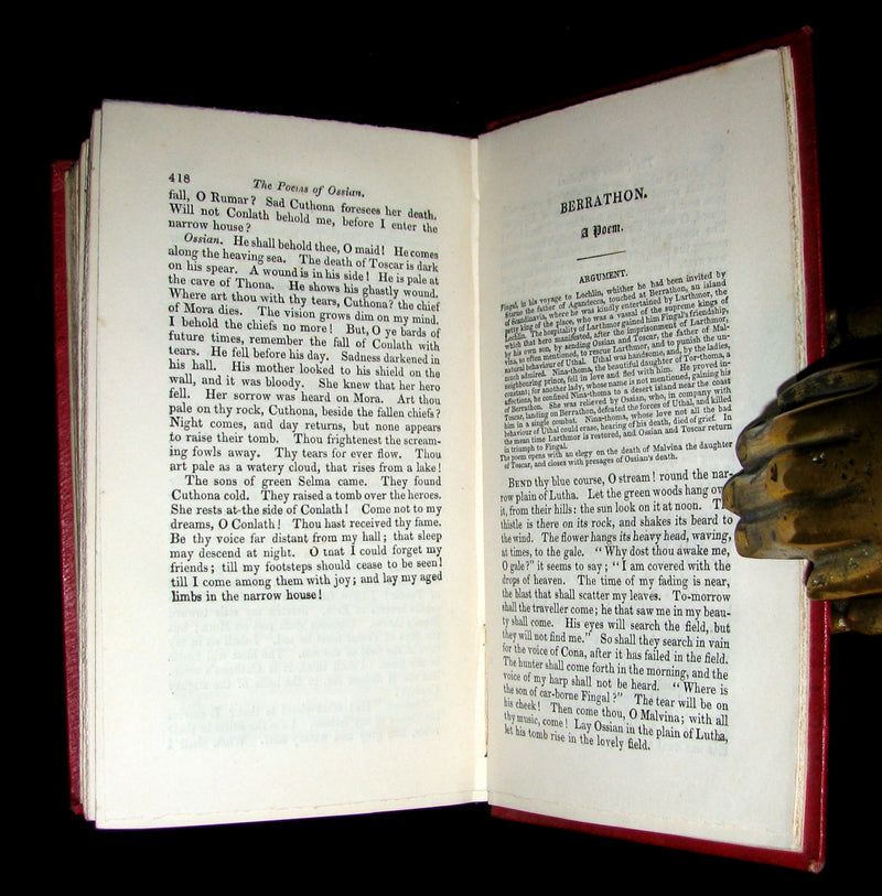 1847 Rare Victorian Book - The POEMS of OSSIAN by James Macpherson & dissertation of the Era.