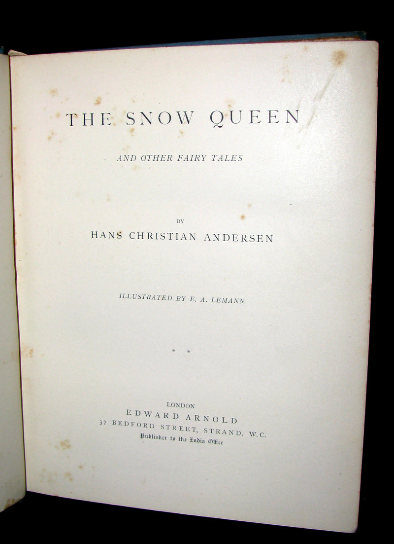 1894 Scarce Victorian Book -  Hans Christian Andersen's Snow Queen & Other Fairy Tales