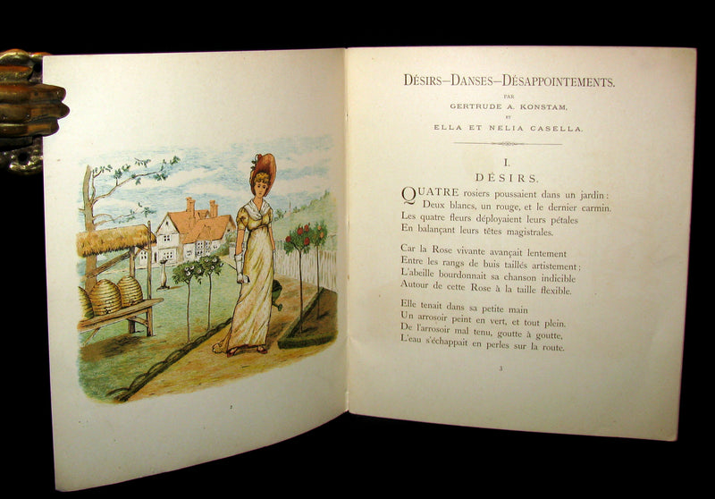 1890 Scarce French Book ~  Desires, Dances & Disappointments illustrated by the Casella Sisters