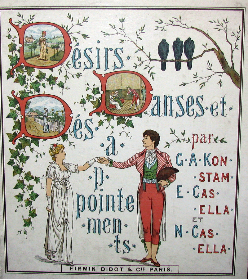 1890 Scarce French Book ~  Desires, Dances & Disappointments illustrated by the Casella Sisters