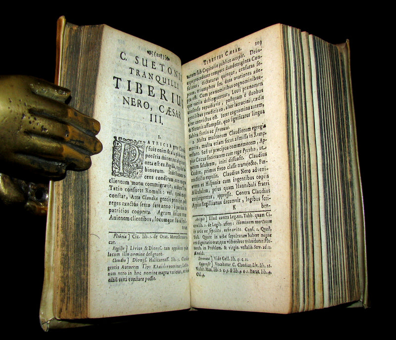 1677 Rare Latin Book - The Lives of the Twelve Caesars by Suetonius - CAESARUM XII VITAE