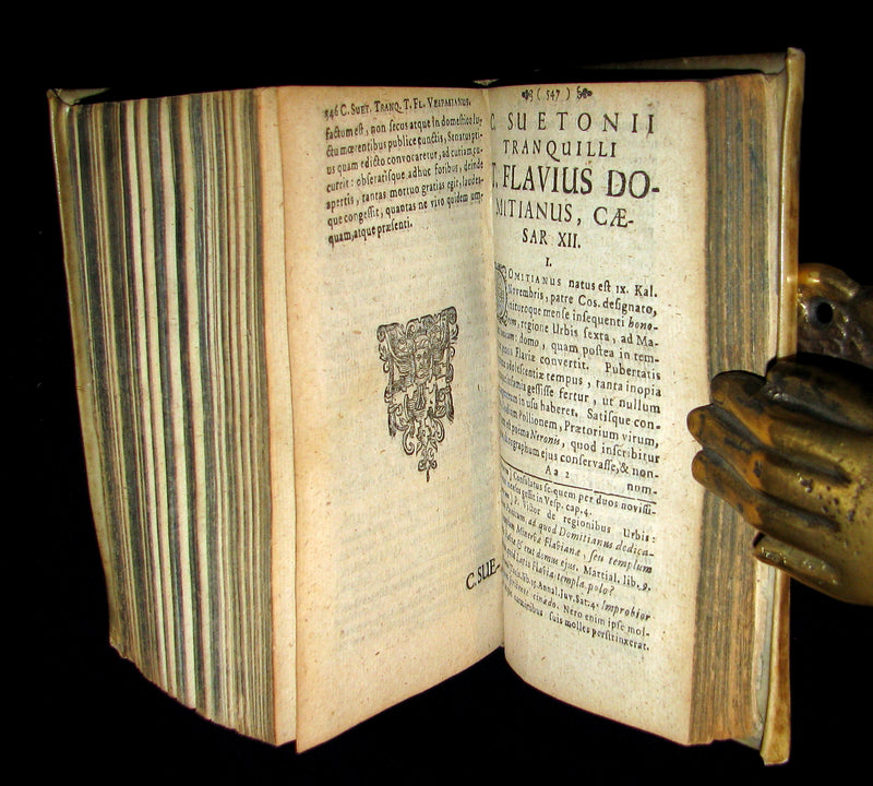 1677 Rare Latin Book - The Lives of the Twelve Caesars by Suetonius - CAESARUM XII VITAE