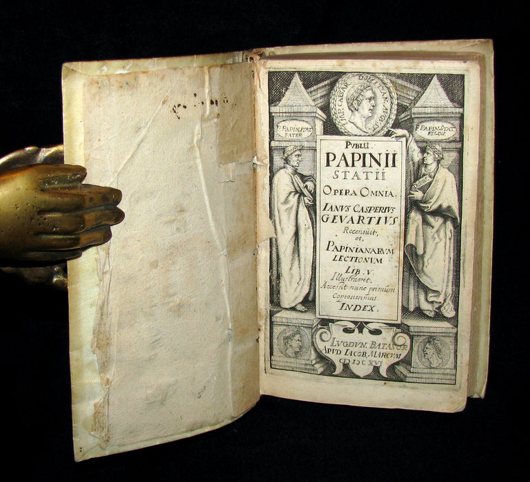 1616 Rare Latin Vellum Book - Publius Papinius Statius Works - Roman poet of the 1st century AD