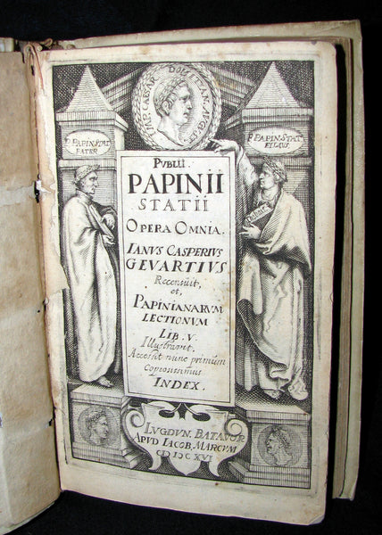 1616 Rare Latin Vellum Book - Publius Papinius Statius Works - Roman poet of the 1st century AD