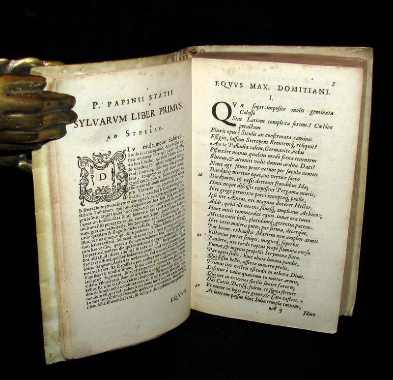 1616 Rare Latin Vellum Book - Publius Papinius Statius Works - Roman poet of the 1st century AD