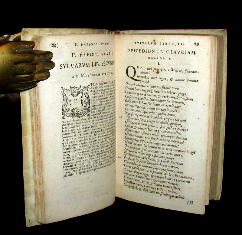 1616 Rare Latin Vellum Book - Publius Papinius Statius Works - Roman poet of the 1st century AD